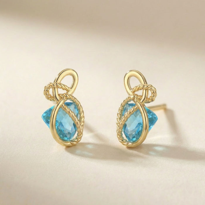 Azure Knot Stud Earrings