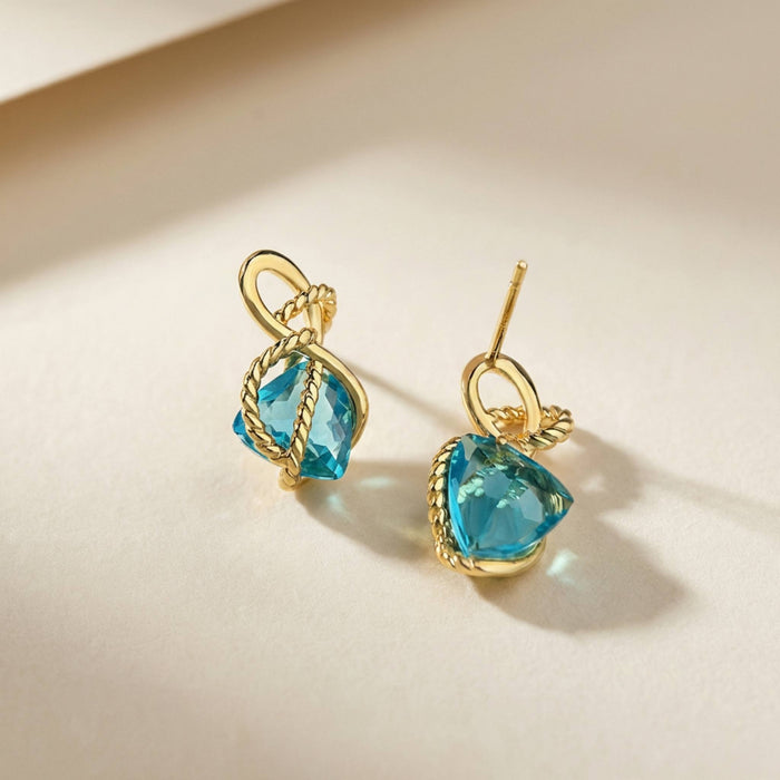Azure Knot Stud Earrings