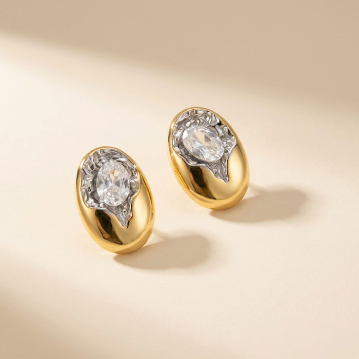 Fragment Oval Stud Earrings