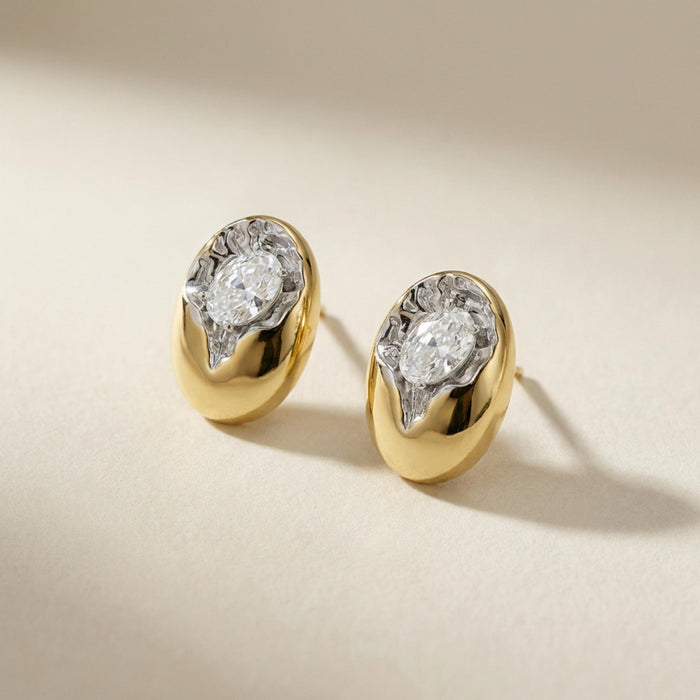 Fragment Oval Stud Earrings