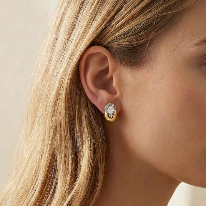 Fragment Oval Stud Earrings