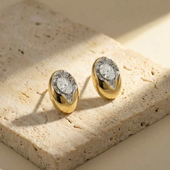 Fragment Oval Stud Earrings
