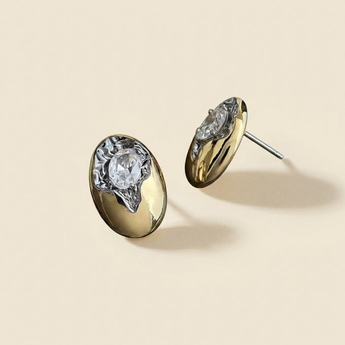 Fragment Oval Stud Earrings