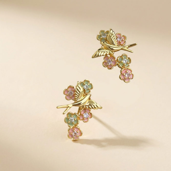 Golden Aviary Stud Earrings