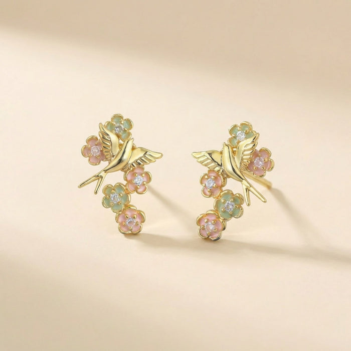 Golden Aviary Stud Earrings