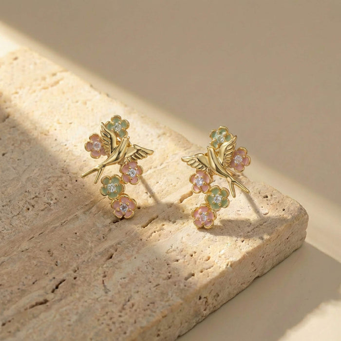 Golden Aviary Stud Earrings