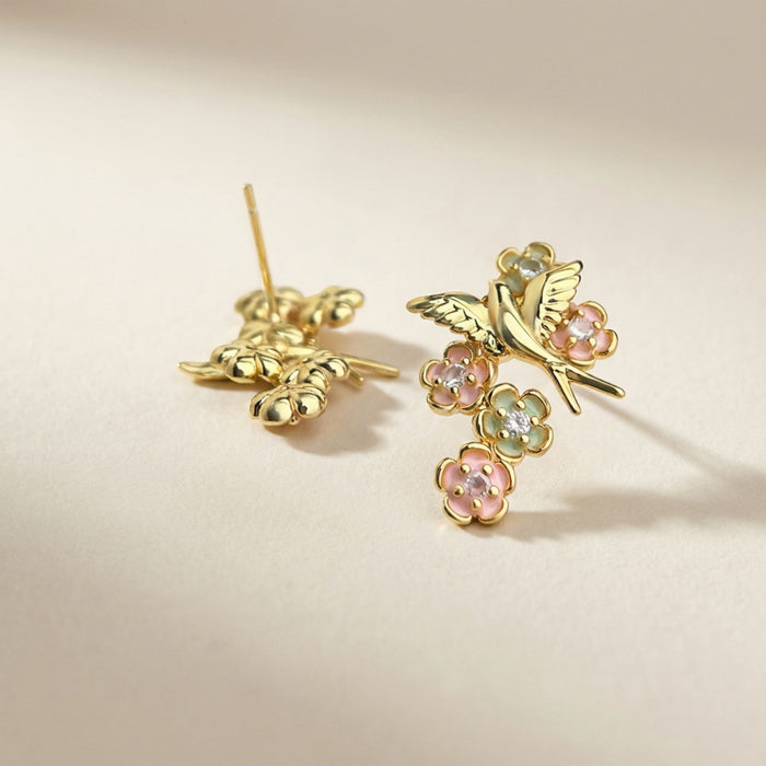 Golden Aviary Stud Earrings