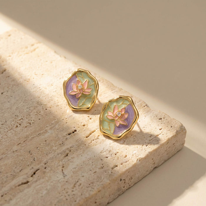 Lotus Dawn Stud Earrings
