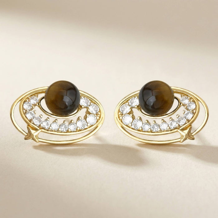 Saturn Halo Stud Earrings