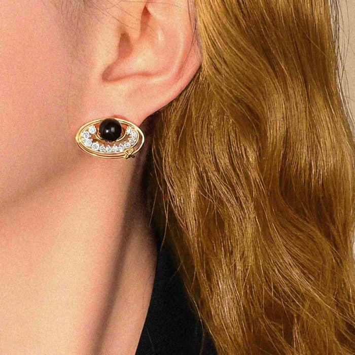 Saturn Halo Stud Earrings