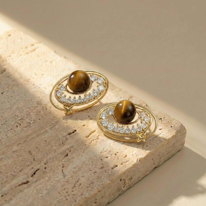 Saturn Halo Stud Earrings