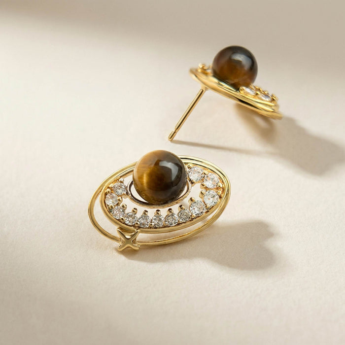 Saturn Halo Stud Earrings
